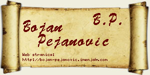 Bojan Pejanović vizit kartica